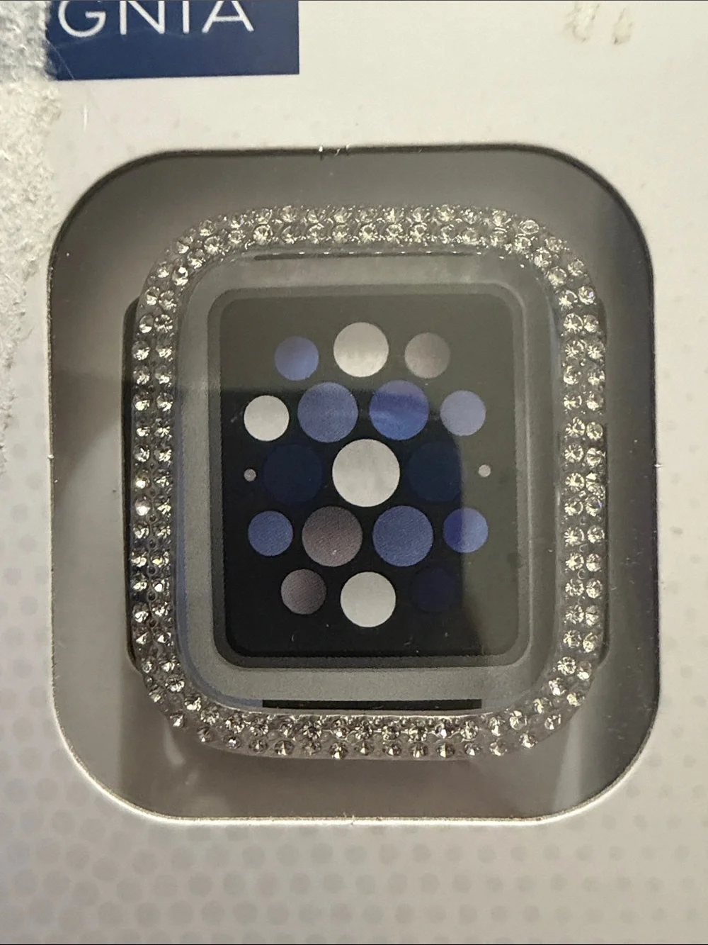 2-Pack Apple Watch 41mm Bumper Case - Silver and Clear Rhinestone
